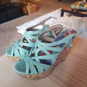 Teal Cork Wedges